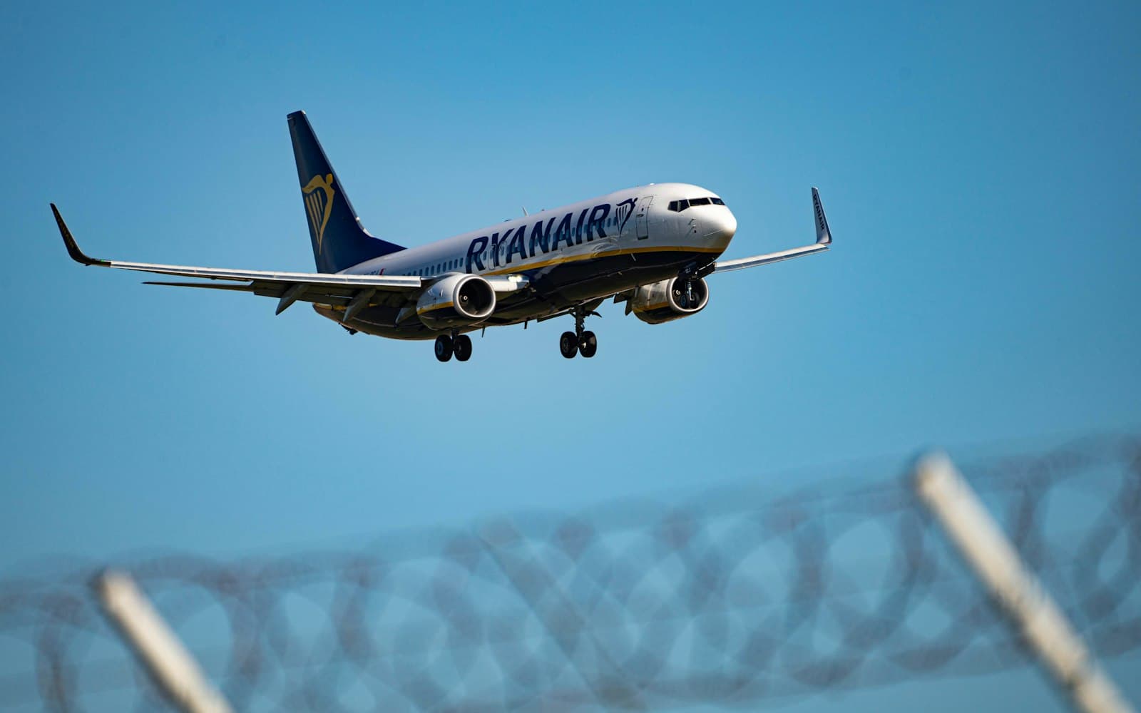 Aereo Ryanair in fase di atterraggio